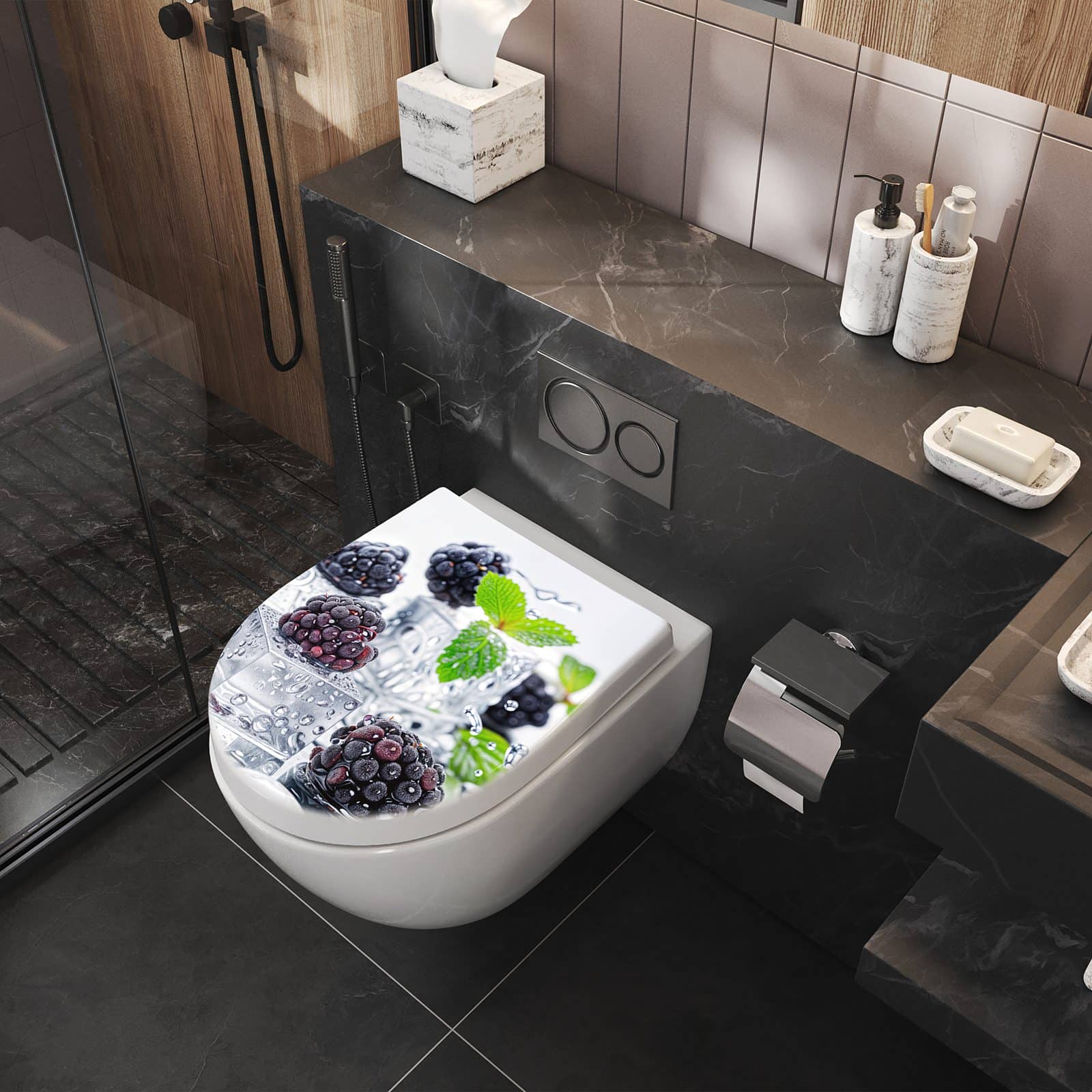 WC-Sitz mit Absenkautomatik Brombeeren Eiskalt