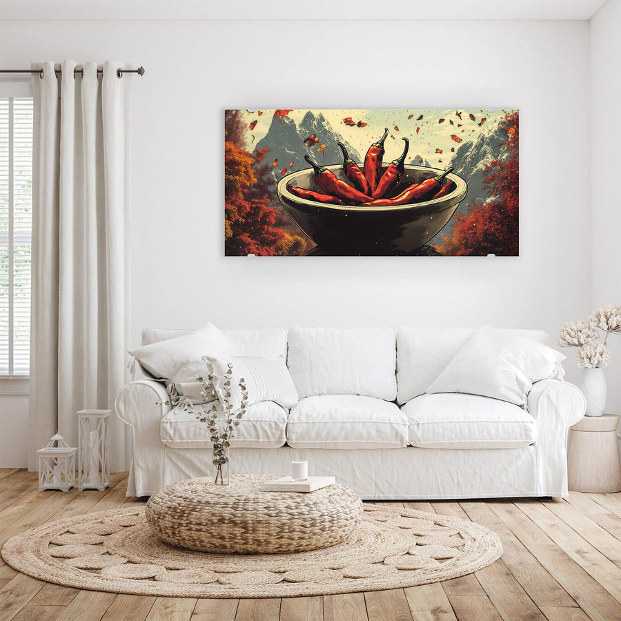 Maße Wandbild - Schale mit Chilis - Querformat
