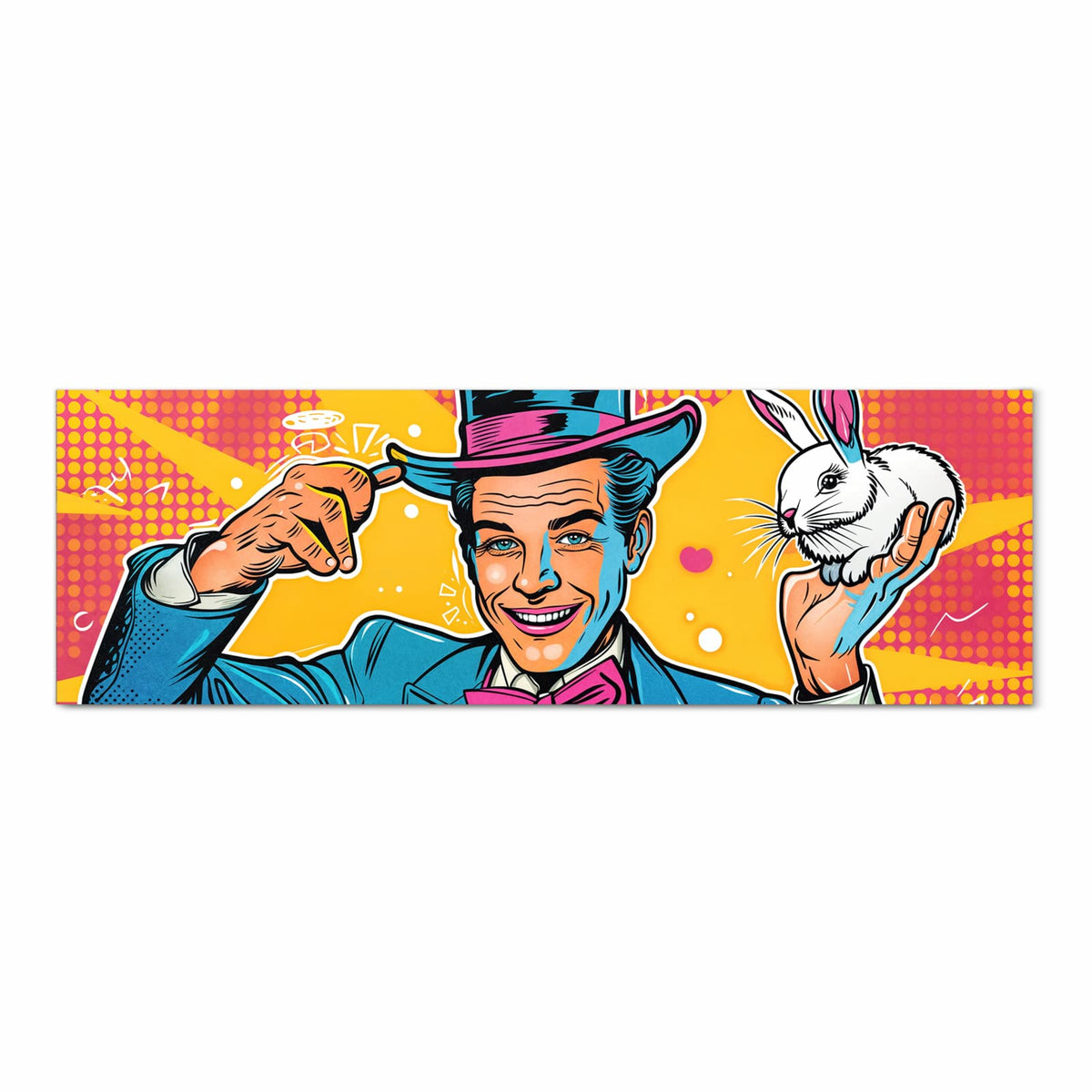 Pflegeleichter rutschfester Küchenteppich mit Motiv Zauberer Mit Hase in Frontansicht