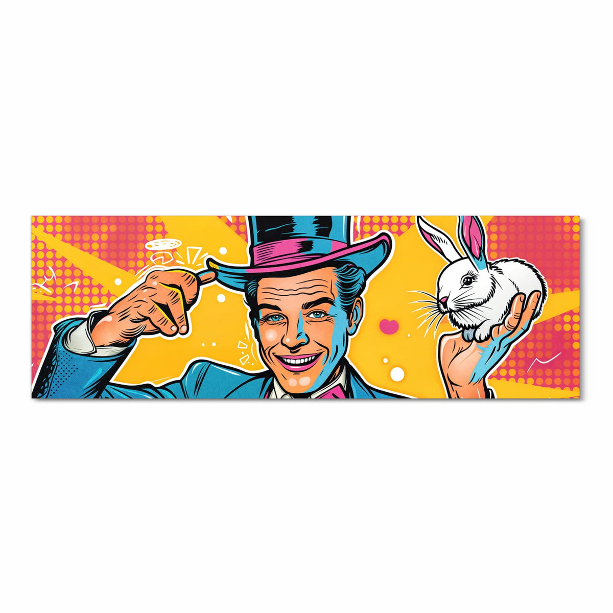 Fleckenresistenter rutschfester Küchenteppich mit Motiv Zauberer Mit Hase in Frontansicht