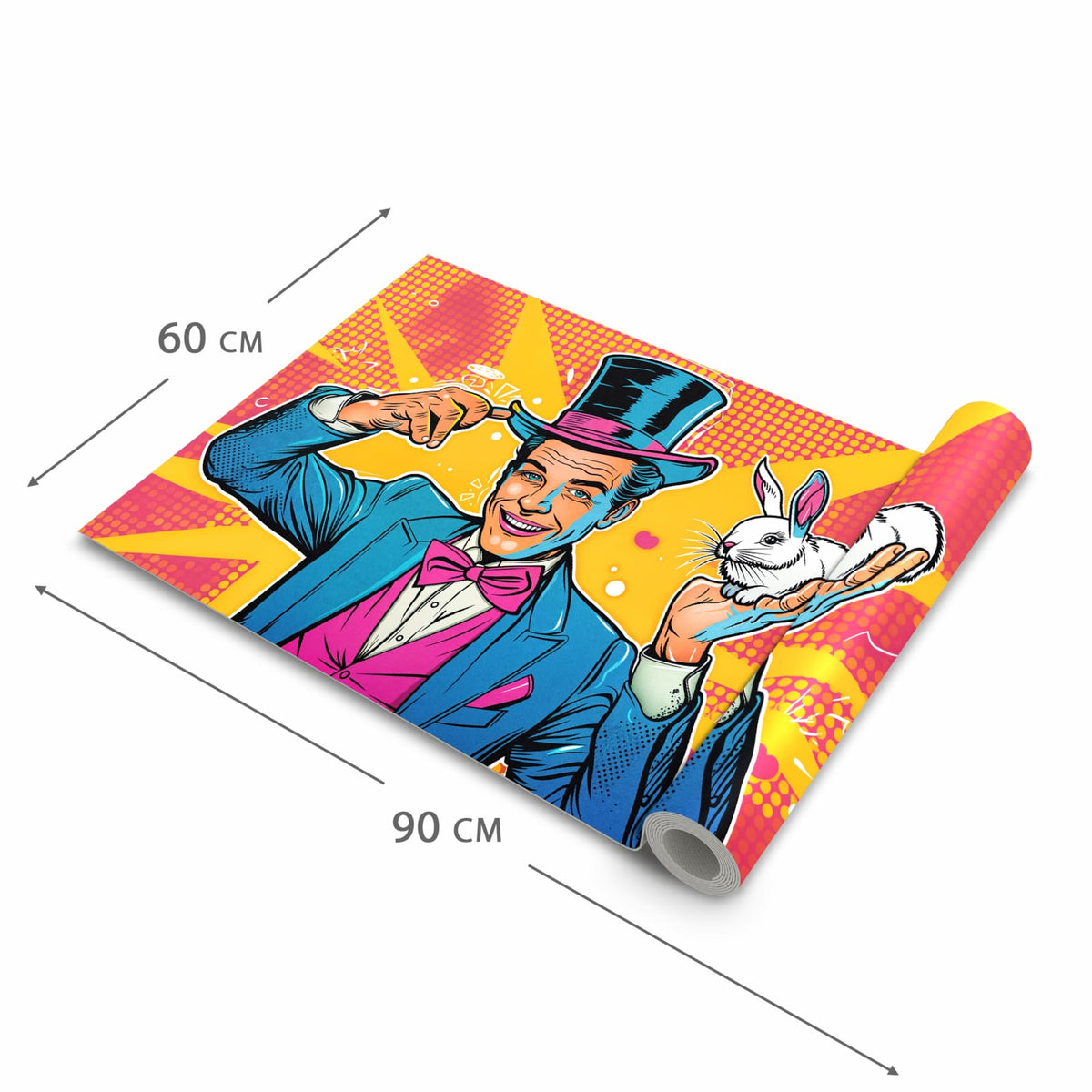 Langlebiger Teppich für Küche mit Motiv Zauberer Mit Hase in der Grösse 80x280 cm