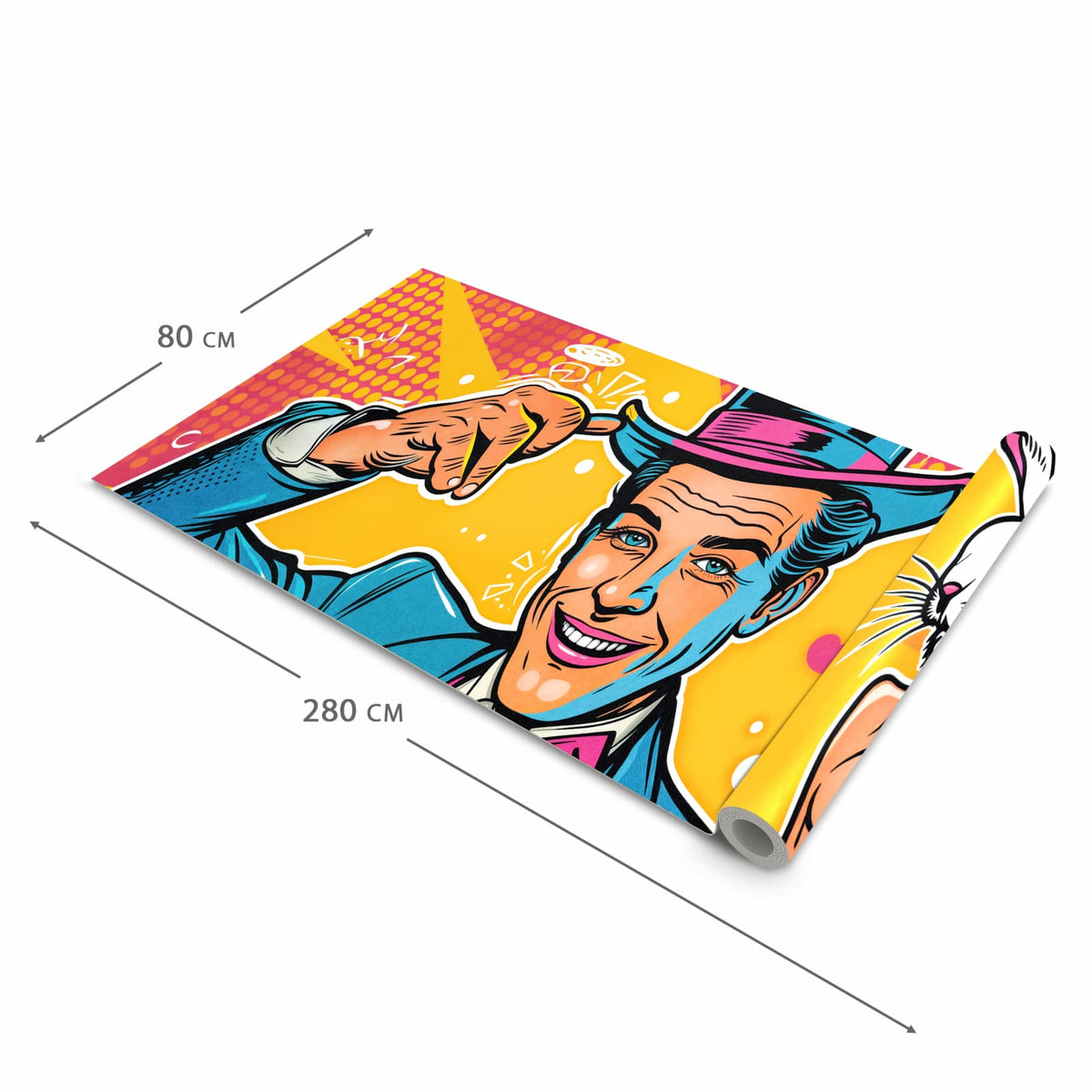 Bodenschonender Küchenteppich mit Motiv Zauberer Mit Hase in der Grösse 80x280 cm