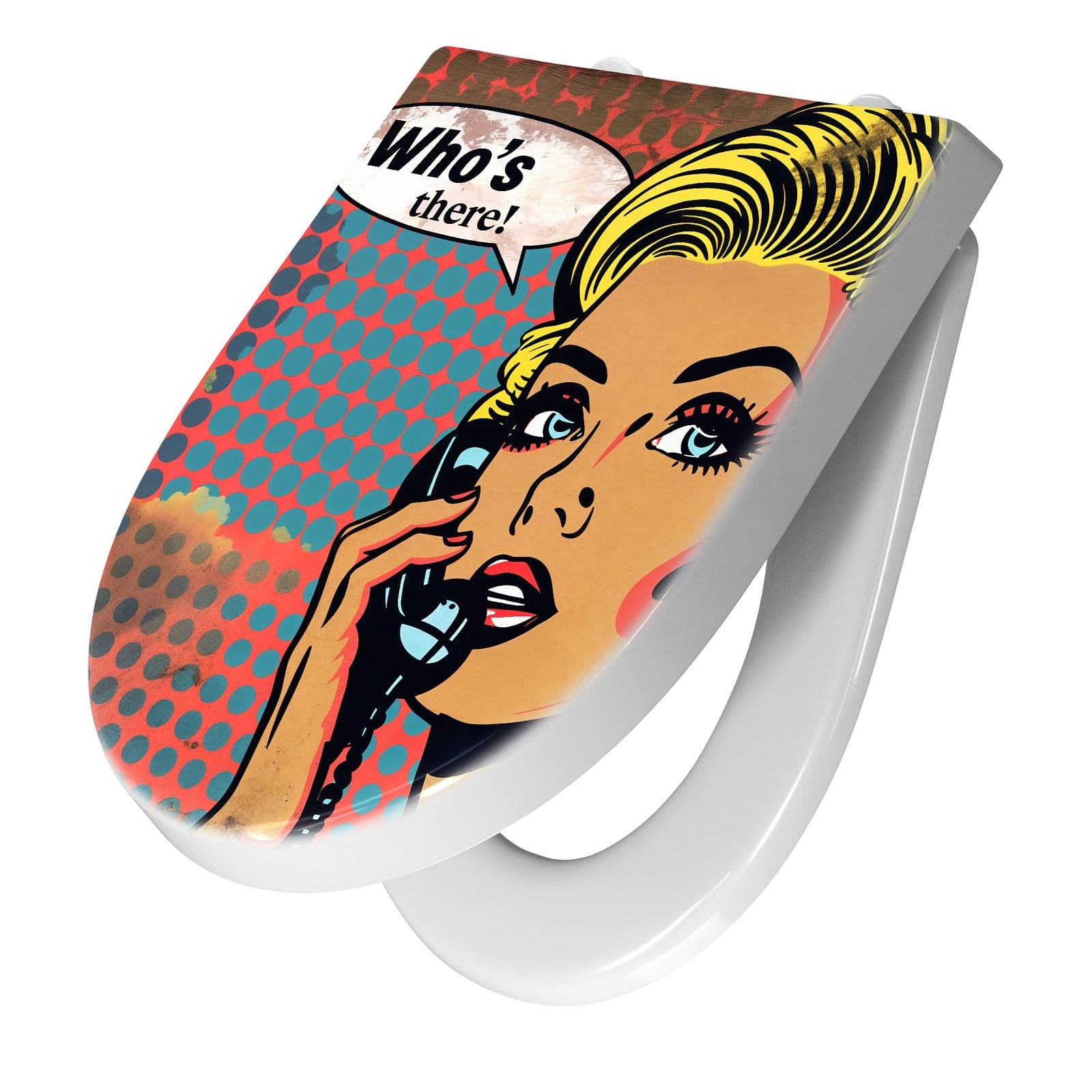 WC-Sitz mit Absenkautomatik Telefonierende Frau