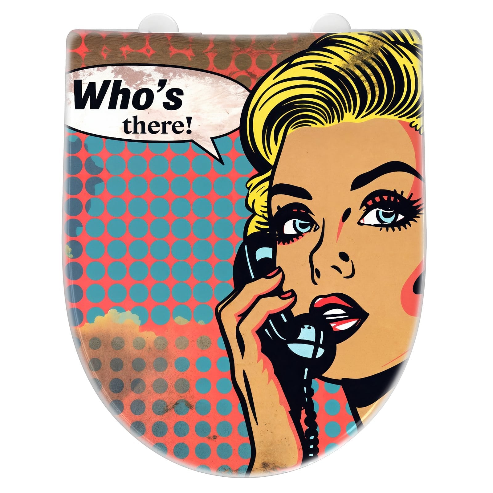 WC-Sitz mit Absenkautomatik Telefonierende Frau