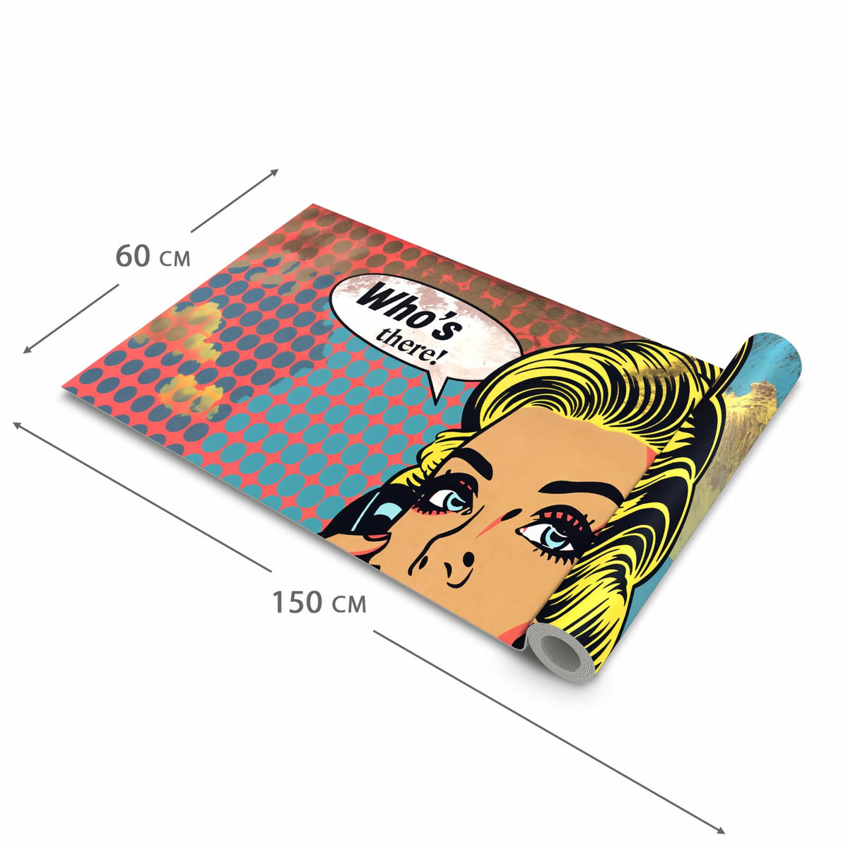 Geräuschdämpfender rutschfester Küchenteppich mit Motiv Telefonierende Frau in der Grösse 80x280 cm