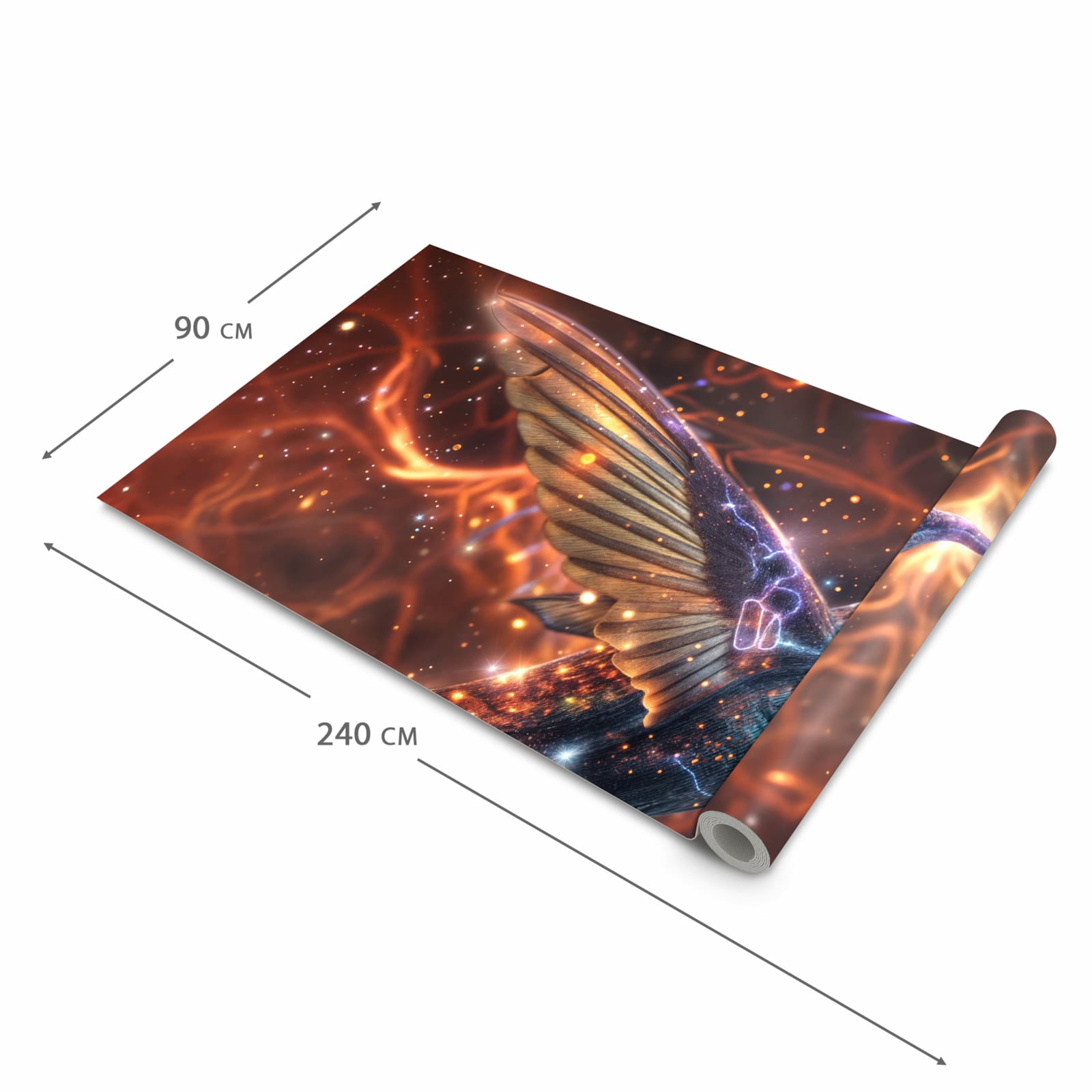 Waschbarer Küchenteppich mit Motiv Schimmernder Kolibri in der Grösse 80x280 cm für sichere Aufbewahrung