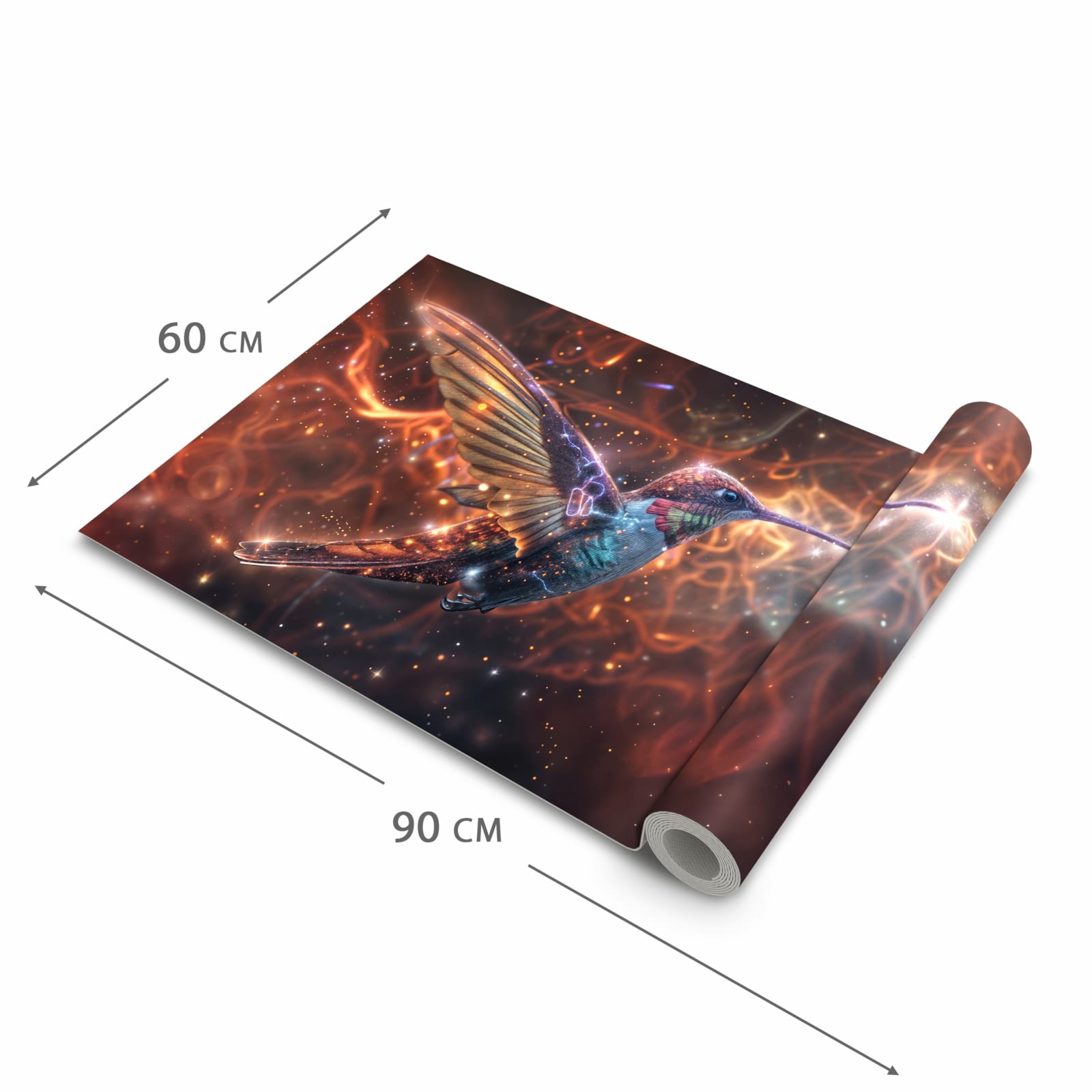 Feuchtigkeitsresistenter Küchenteppich mit Motiv Schimmernder Kolibri in der Grösse 80x250 cm