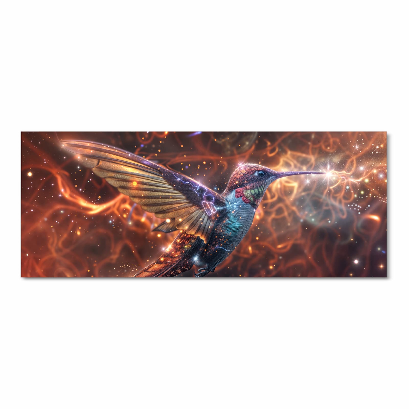 Pflegeleichter Küchenläufer mit Motiv Schimmernder Kolibri in Frontansicht