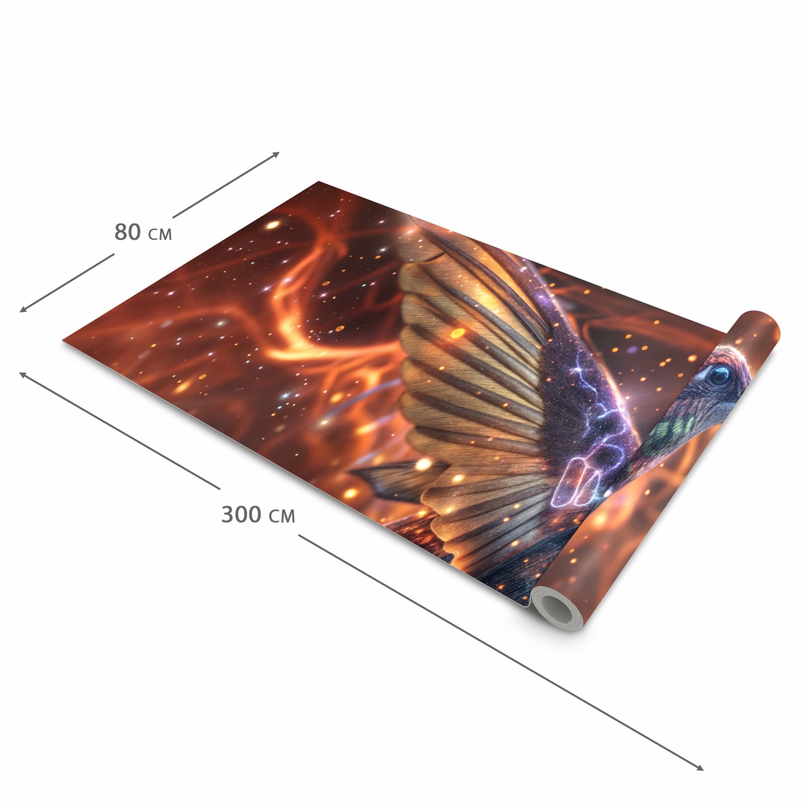 Farbbeständiger Küchenteppich mit Motiv Schimmernder Kolibri in der Größe 80x280 cm