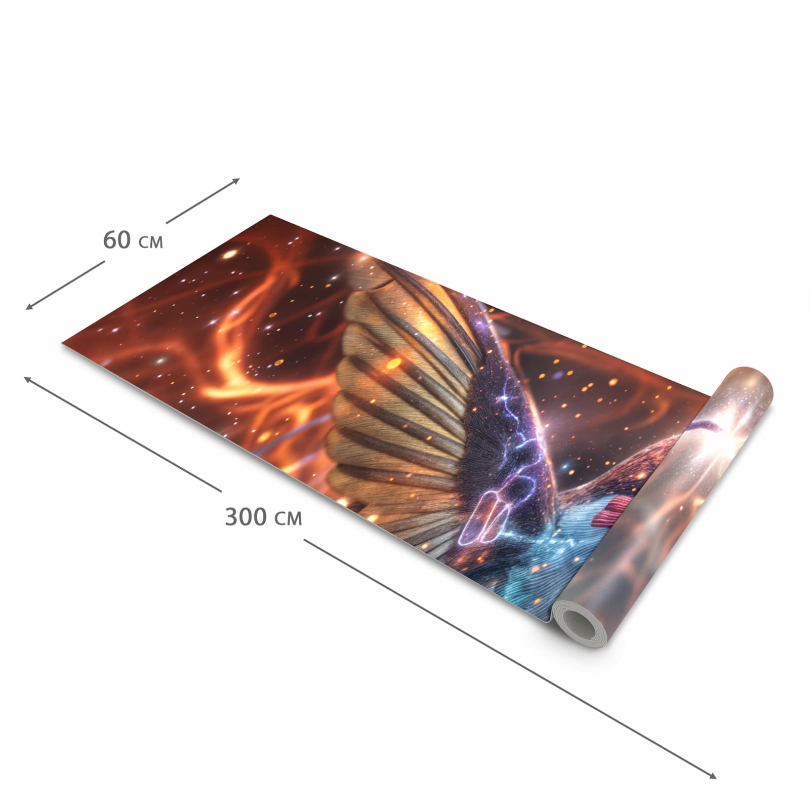 Rutschfester Bodenläufer Teppich mit Motiv Schimmernder Kolibri in der Grösse 80x250 cm