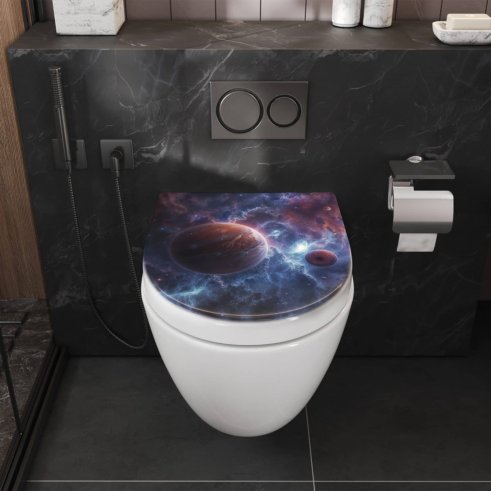 WC-Sitz mit Absenkautomatik Galaktische Welten