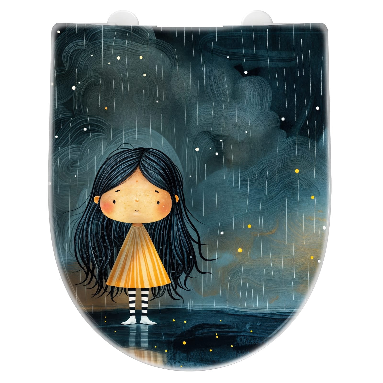 WC-Sitz mit Absenkautomatik Mädchen im Regen