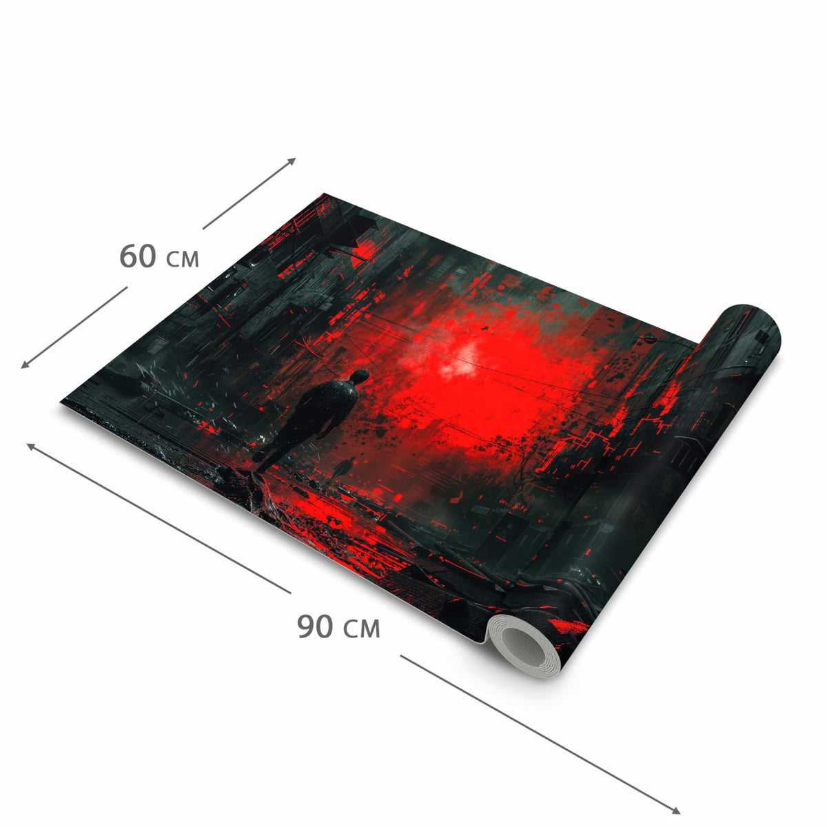 Flacher rutschfester Küchenläufer mit Motiv Verlassene Strasse in der Grösse 80x200 cm