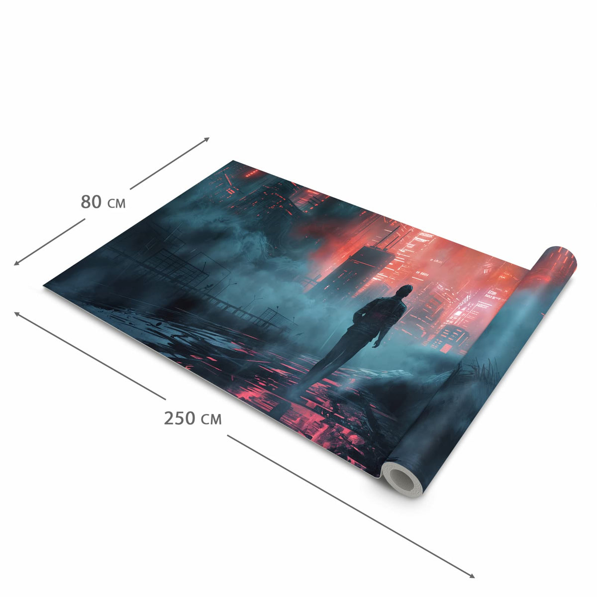 Küchenteppich mit Motiv Neonstadt in der Grösse 80x200 cm zum sicheren Aufbewahren