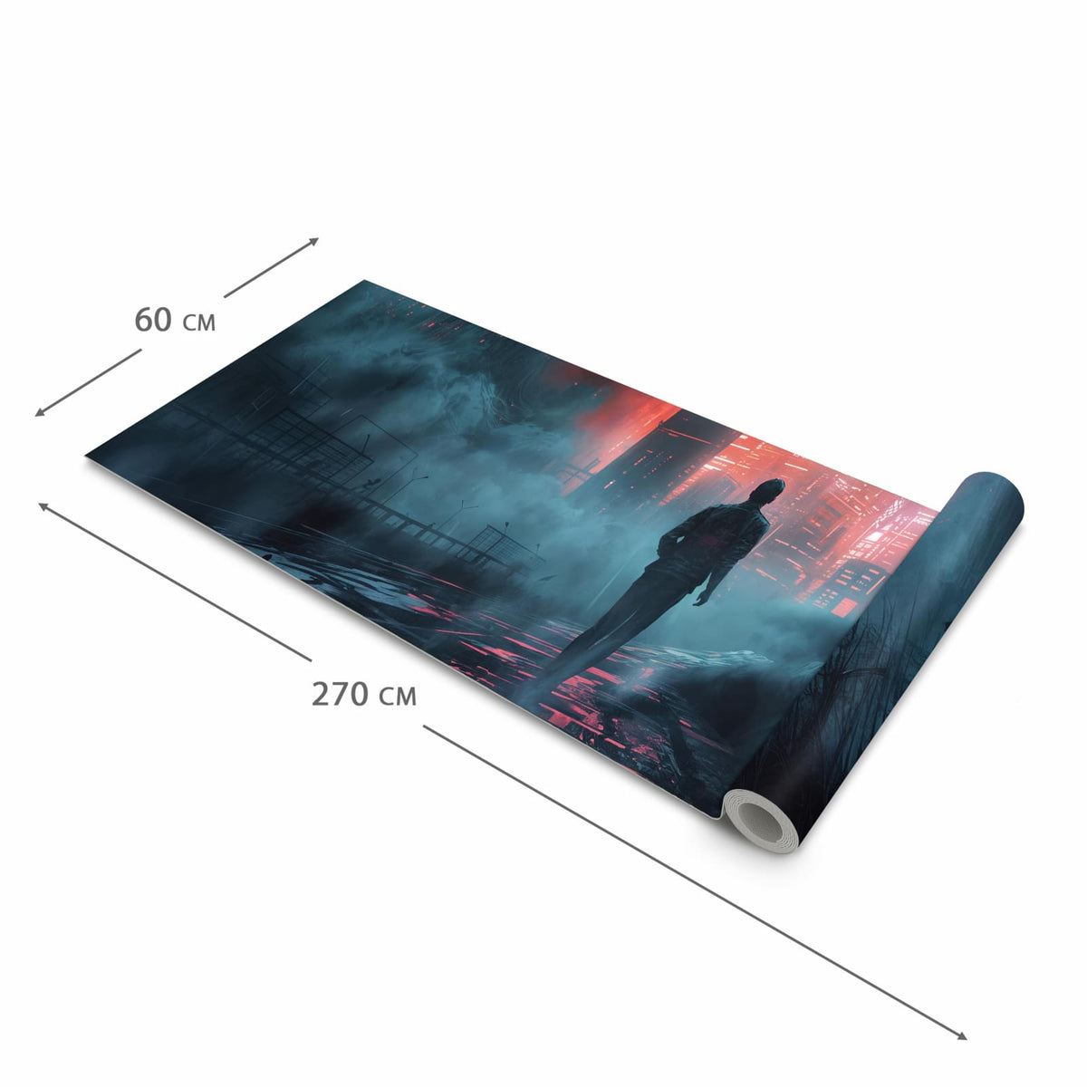 Küchenteppich mit Motiv Neonstadt in der Grösse 80x200 cm für Ordnung & Übersicht
