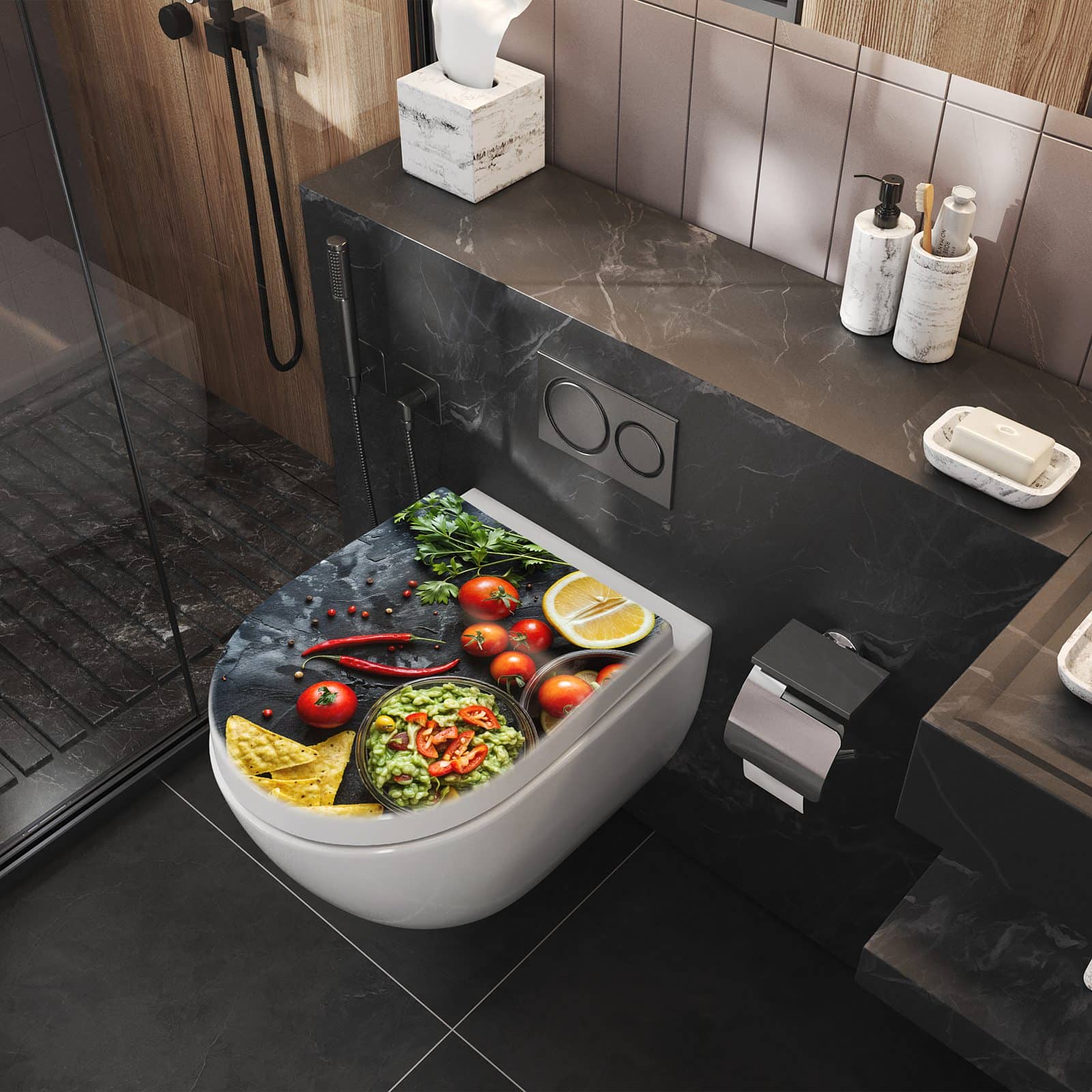 WC-Sitz mit Absenkautomatik Frisches Gemüse