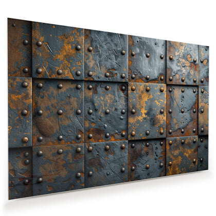Wandbild mit dem Motiv Rostige Eisenplatten