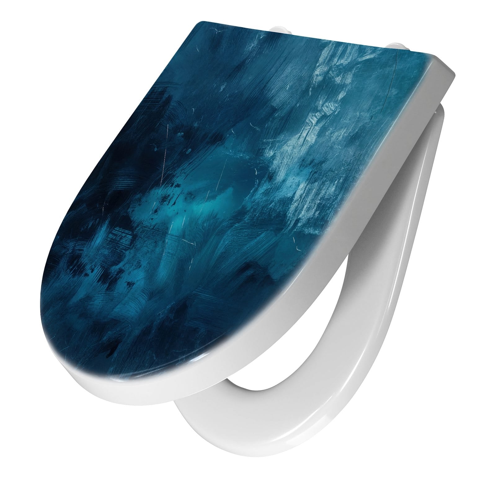 WC-Sitz mit Absenkautomatik Abstrakte Blautöne