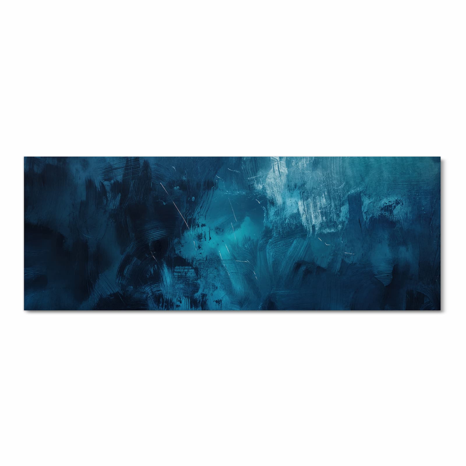 Schmutzabweisender rutschfester Küchenteppich mit Motiv Abstrakte Blautöne in Frontansicht