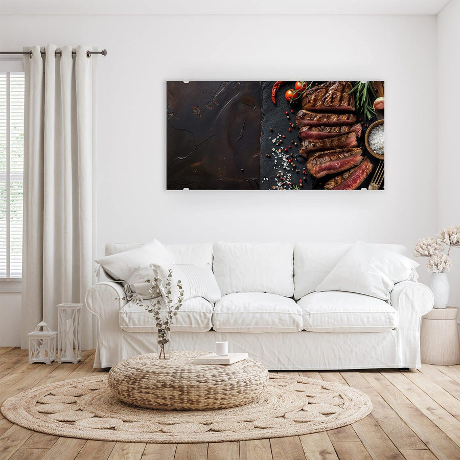 Maße Wandbild - Steak auf Schiefer - Querformat
