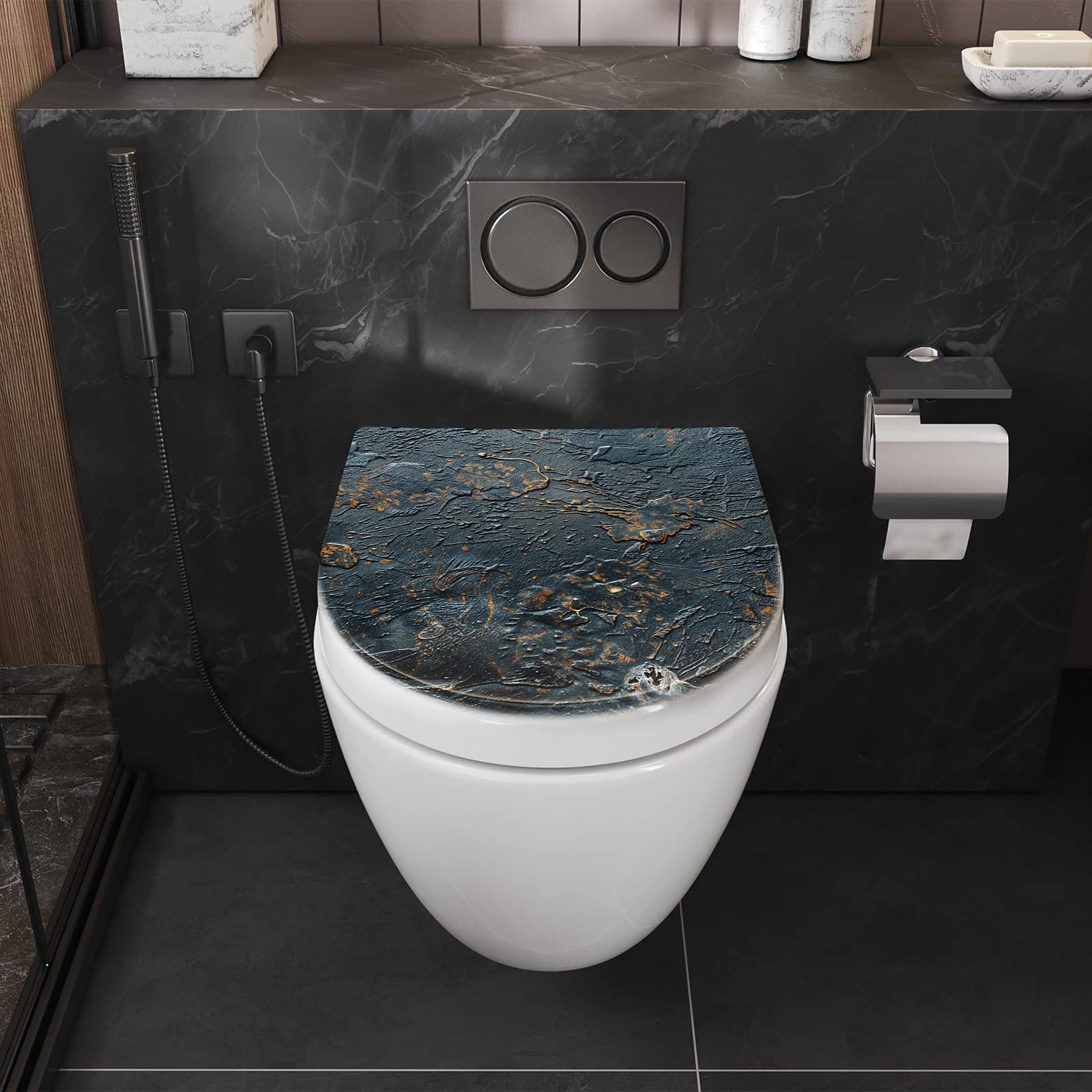 WC-Sitz mit Absenkautomatik Abstrakte Struktur