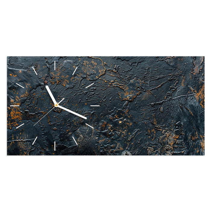 Wanduhr Abstrakte Oberflächen Textur aus Glas – Querformat 60 × 30 cm mit Ziffernblatt Linie