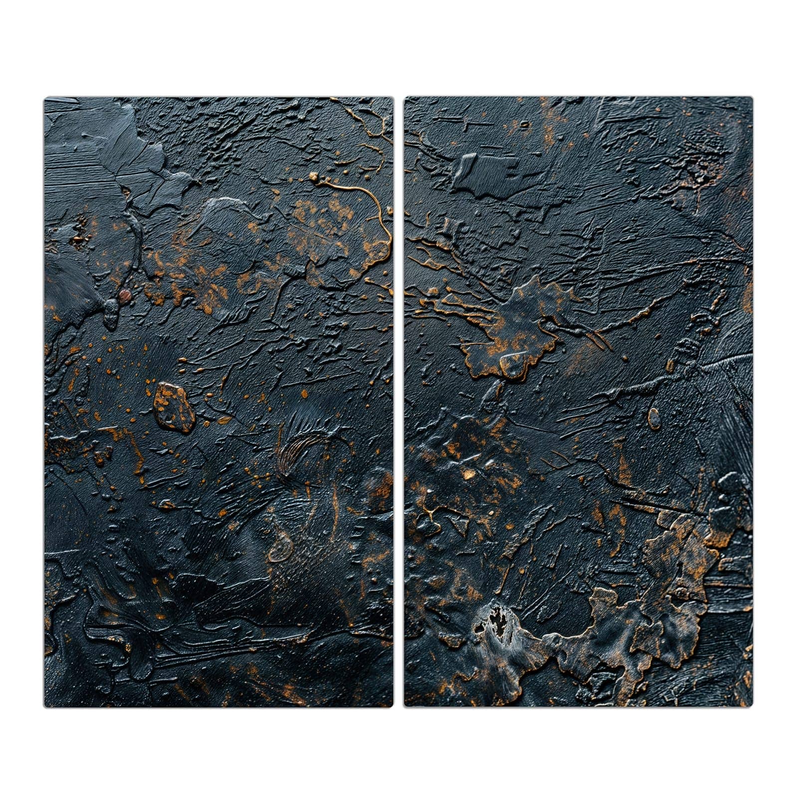 2-teilige Herdabdeckplatte mit Abstrakte Struktur-Motiv in der Frontansicht #grösse_2-Teilig (60x52cm)