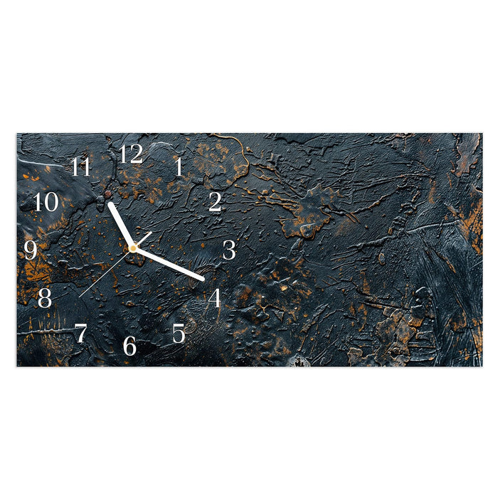 Wanduhr Abstrakte Oberflächen Textur aus Glas – Querformat 60 × 30 cm mit Ziffernblatt Klassisch