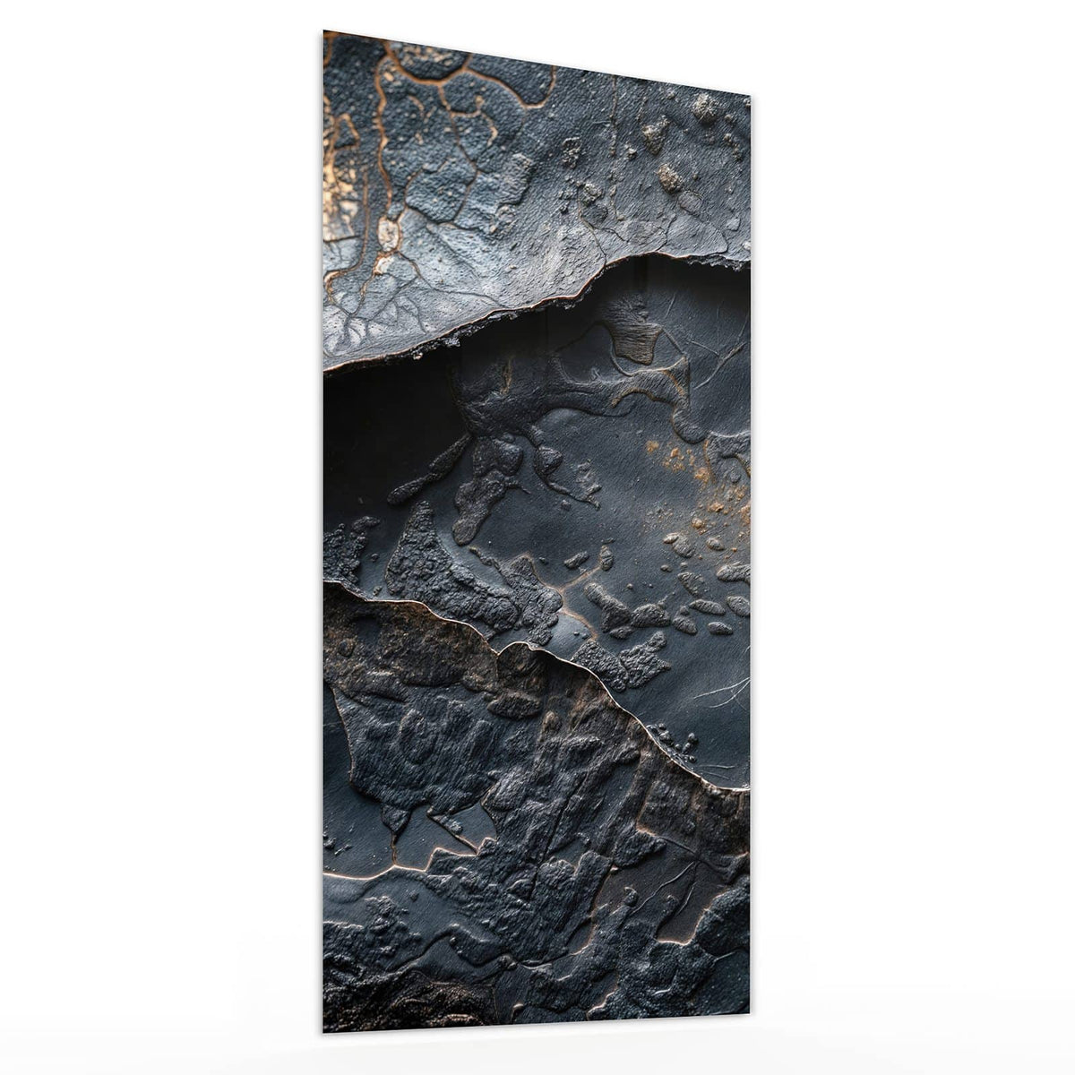 Glasbild Dunkle Bronzetextur von der Seite, 4 mm Echtglas