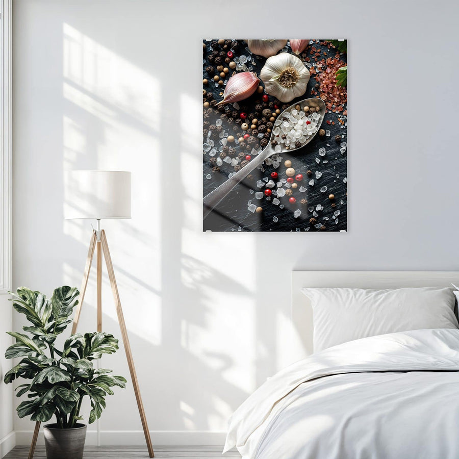 Maße Wandbild - Salz und Knoblauch - Hochformat