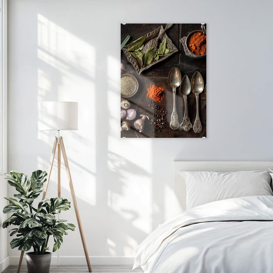 Maße Wandbild - Gemüse und Gewürze - Hochformat