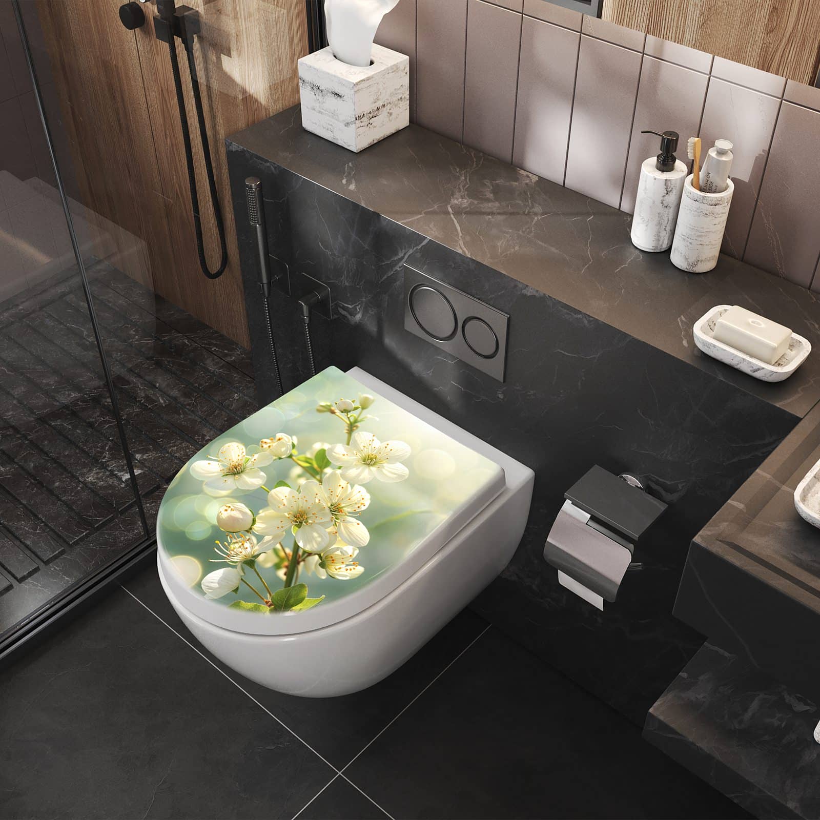 WC-Sitz mit Absenkautomatik Frühlingserwachen