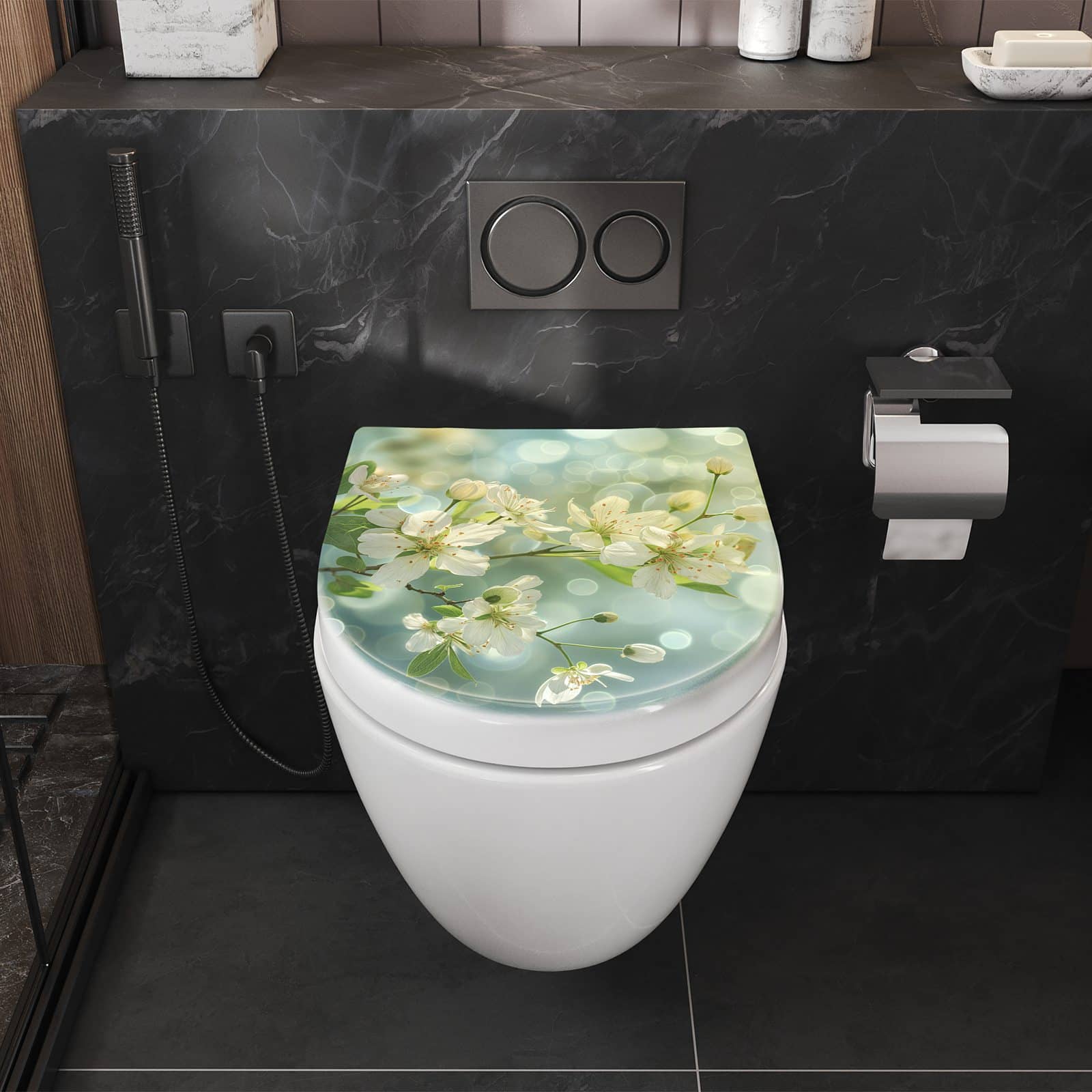 WC-Sitz mit Absenkautomatik Fruehlingserwachen
