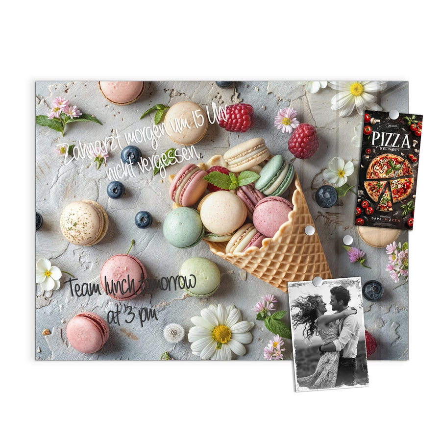 Maße Magnettafel - Macarons in der Waffel