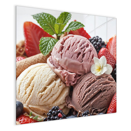 Magnettafel mit dem Motiv Eiskugeln mit Beeren