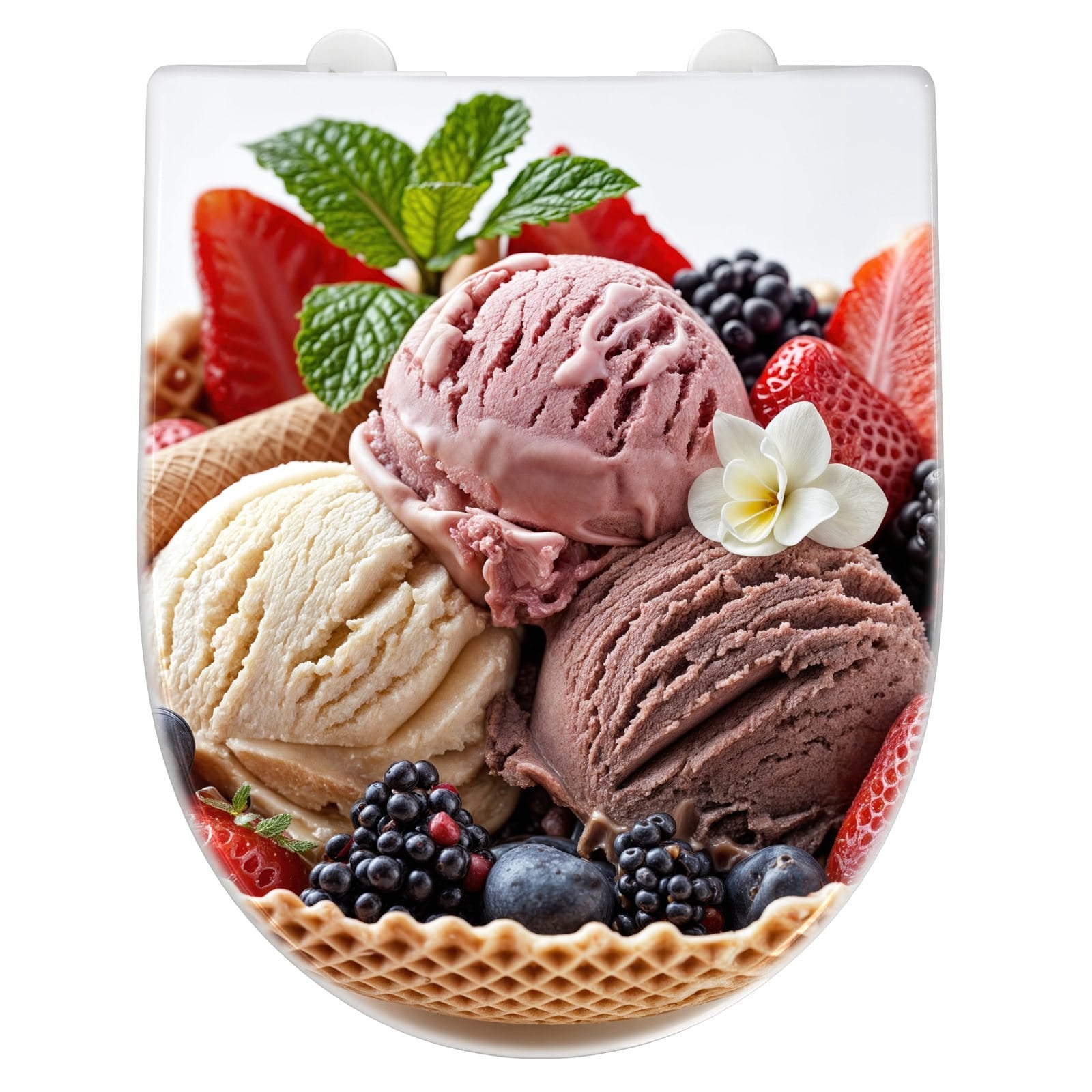 WC-Sitz mit Absenkautomatik Eiswaffelmit Obst
