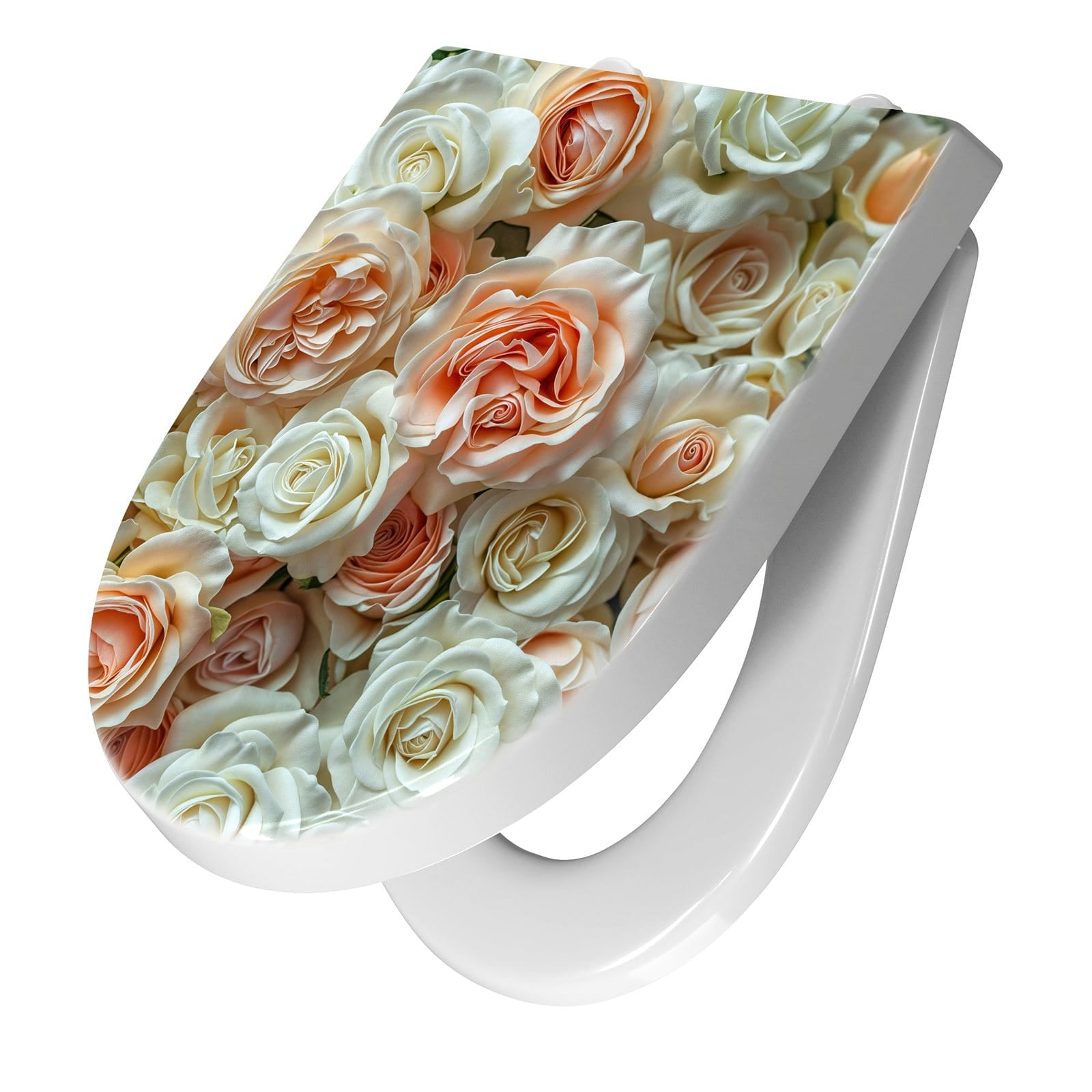 WC-Sitz mit Absenkautomatik Rosenbouquet