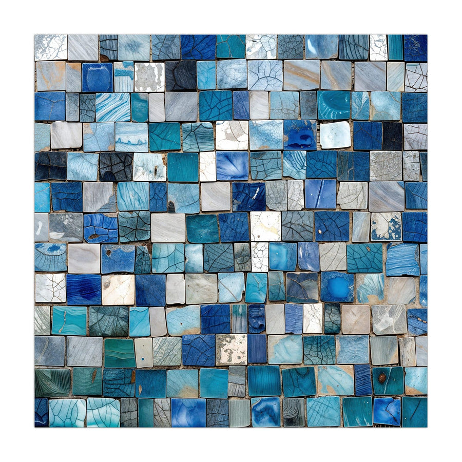 Maße Küchenrückwand Blaue Marmorfliesen aus Glas
