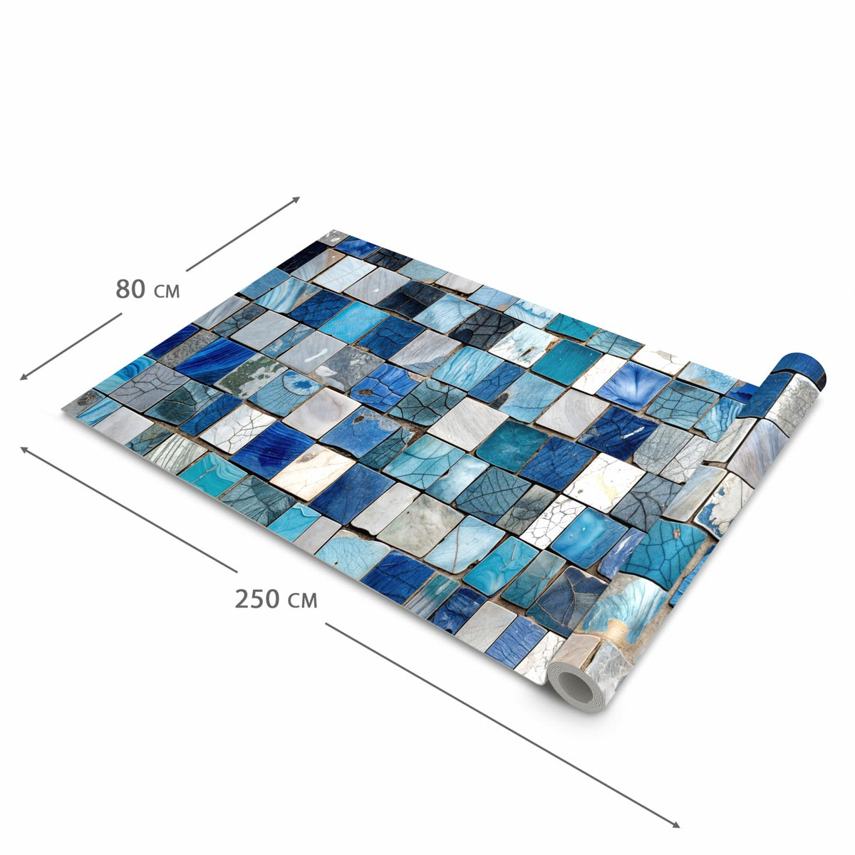 Zeitsparender Küchenläufer mit Motiv Mosaikfliesenmuster in der Grösse 90x240 cm