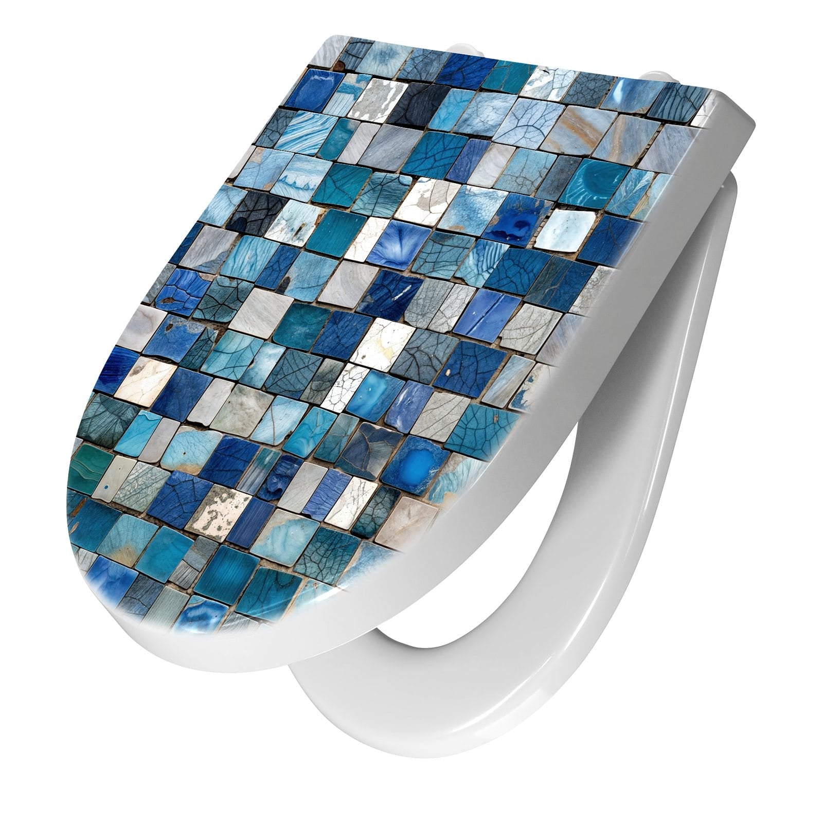 WC-Sitz mit Absenkautomatik Mosaikfliesenmuster