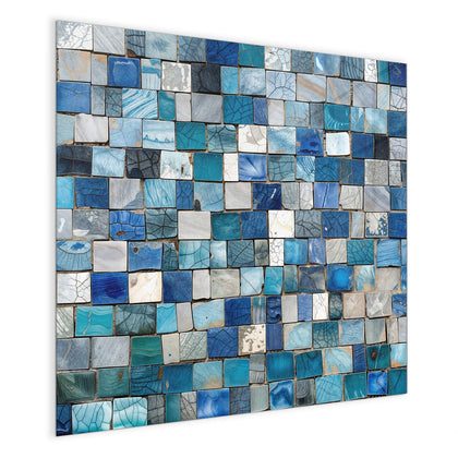 Magnettafel mit dem Motiv Blaue Marmorfliesen