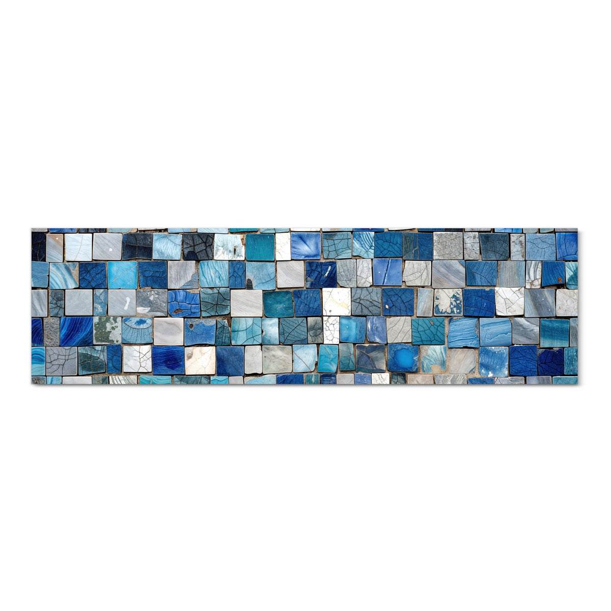 Feuchtigkeitsresistenter Küchenteppich mit Motiv Mosaikfliesenmuster in Frontansicht