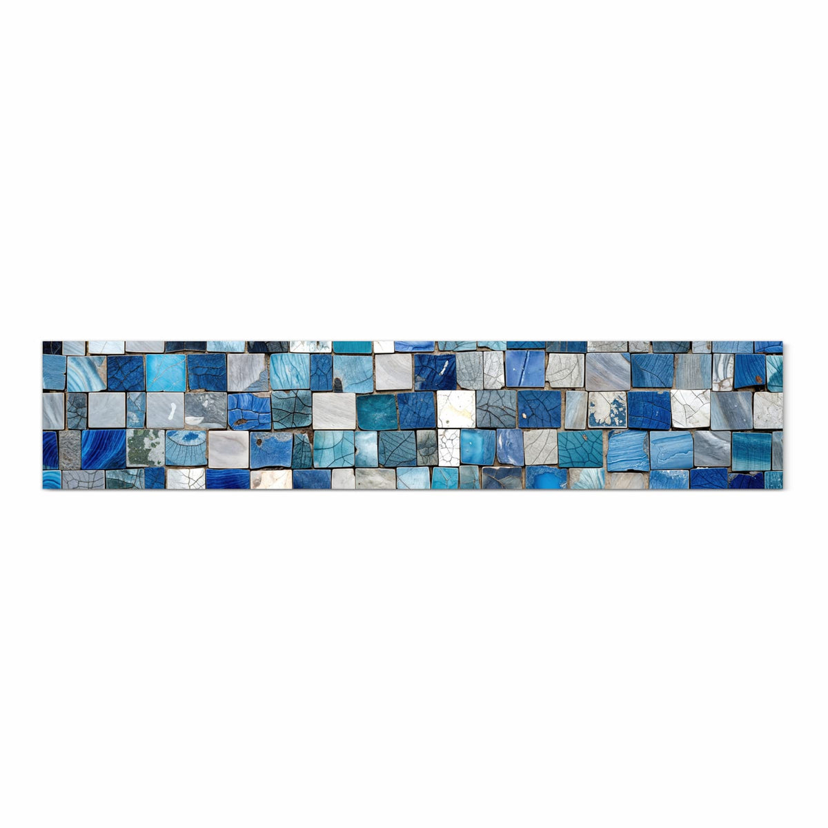 Waschbarer moderner Küchenläufer mit Motiv Mosaikfliesenmuster in Frontansicht