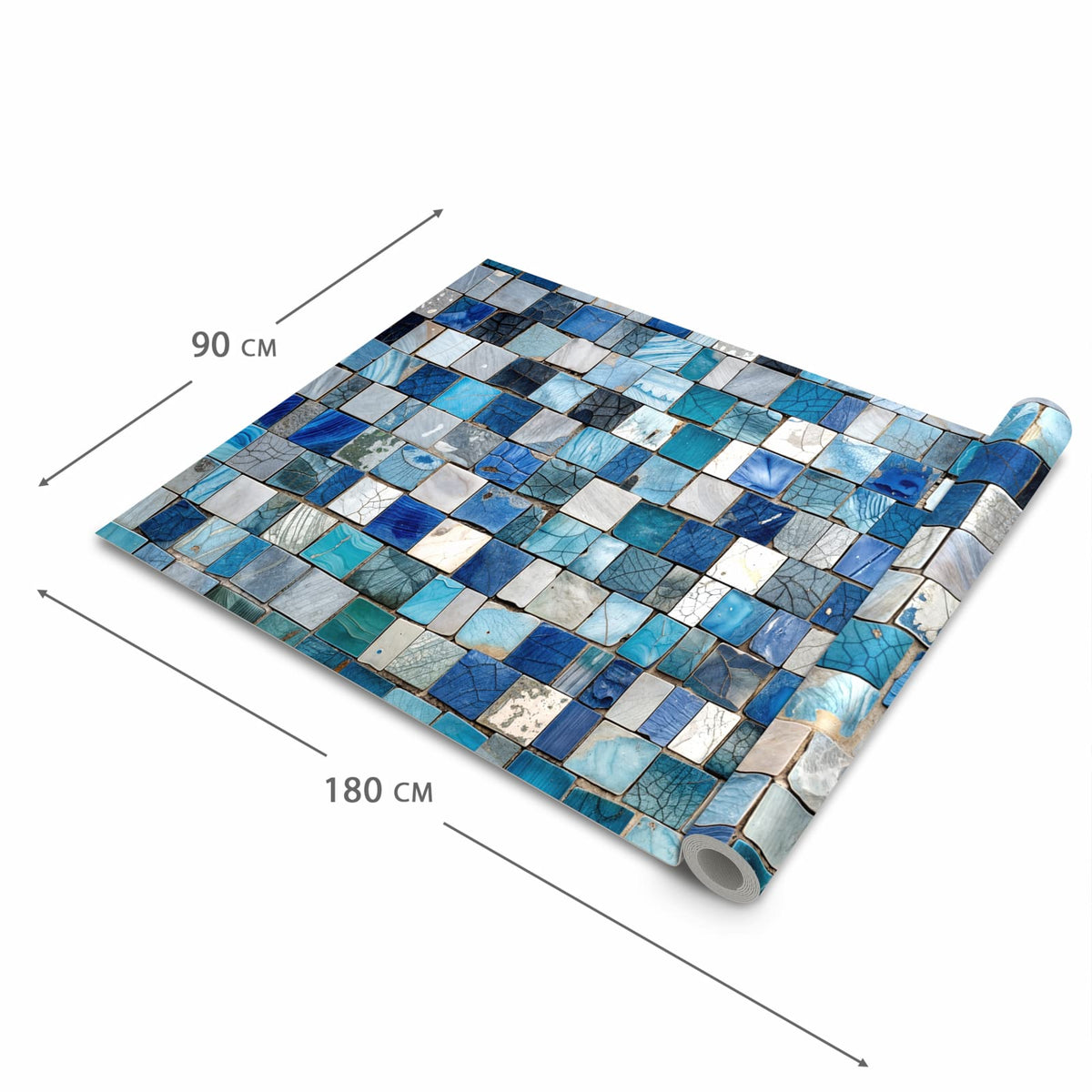 UV-beständiger rutschfester Küchenläufer mit Motiv Mosaikfliesenmuster in der Grösse 90x240 cm