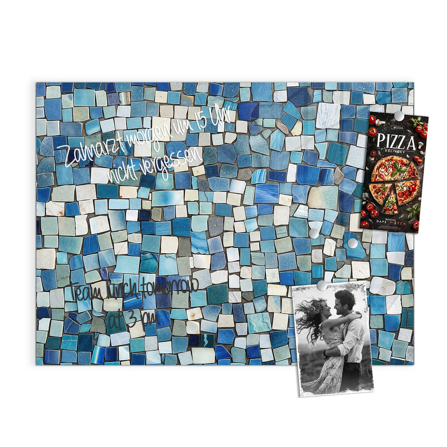 Maße Magnettafel - Blaues Mosaik