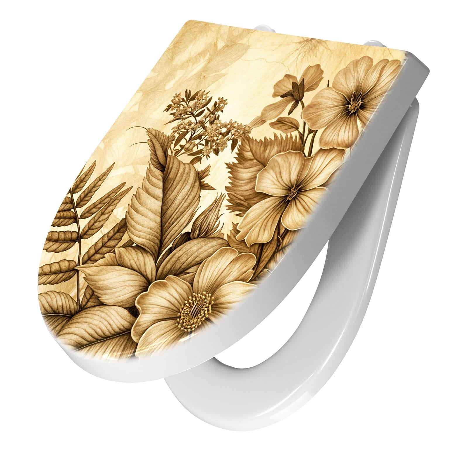 WC-Sitz mit Absenkautomatik Blumenblatt Kunstwerk