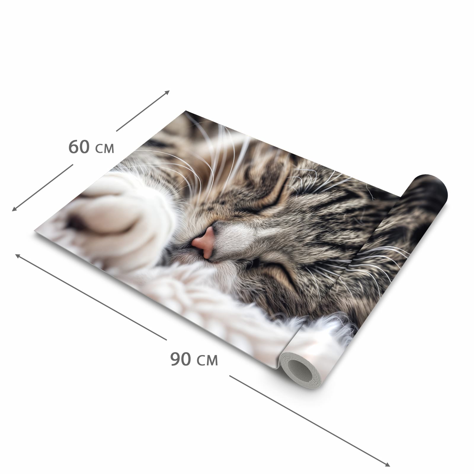 Abriebfester Küchenläufer mit Motiv Schlafende Katze in der Grösse 90x180 cm