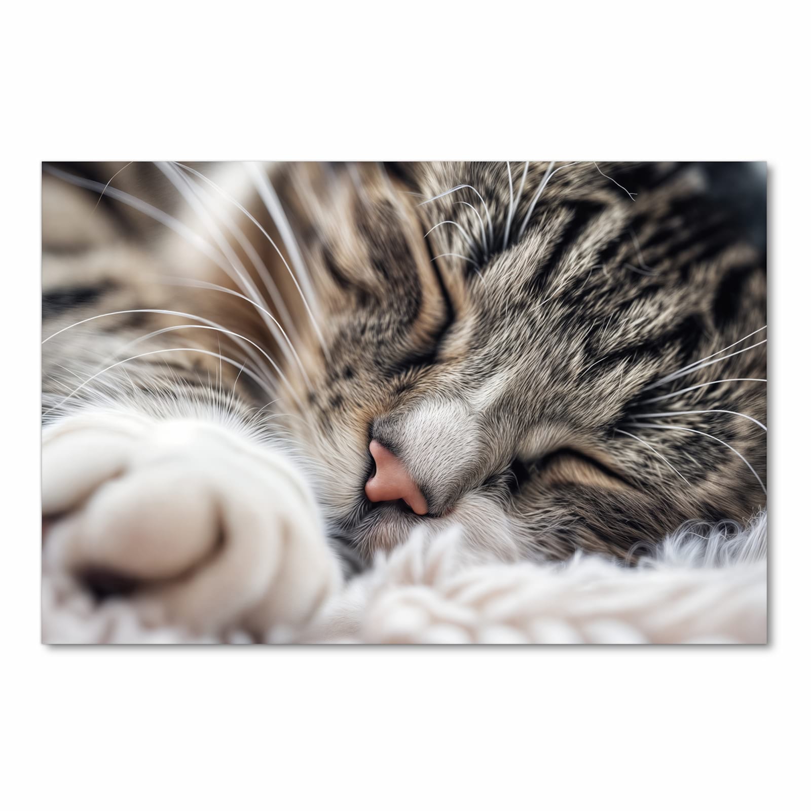 UV-beständiger Läufer für die Küche mit Motiv Schlafende Katze in Frontansicht