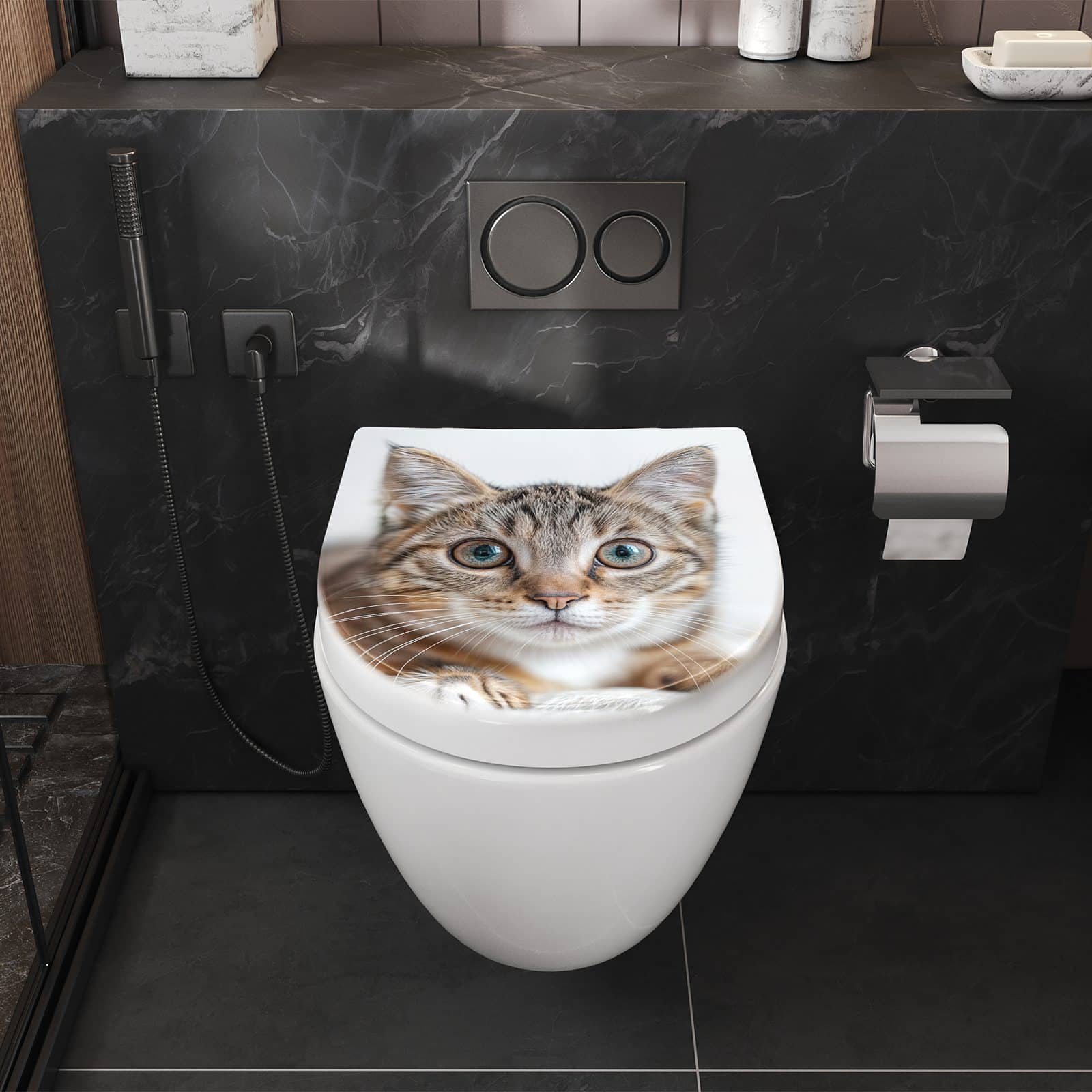 WC-Sitz mit Absenkautomatik Süße Kleine Katze