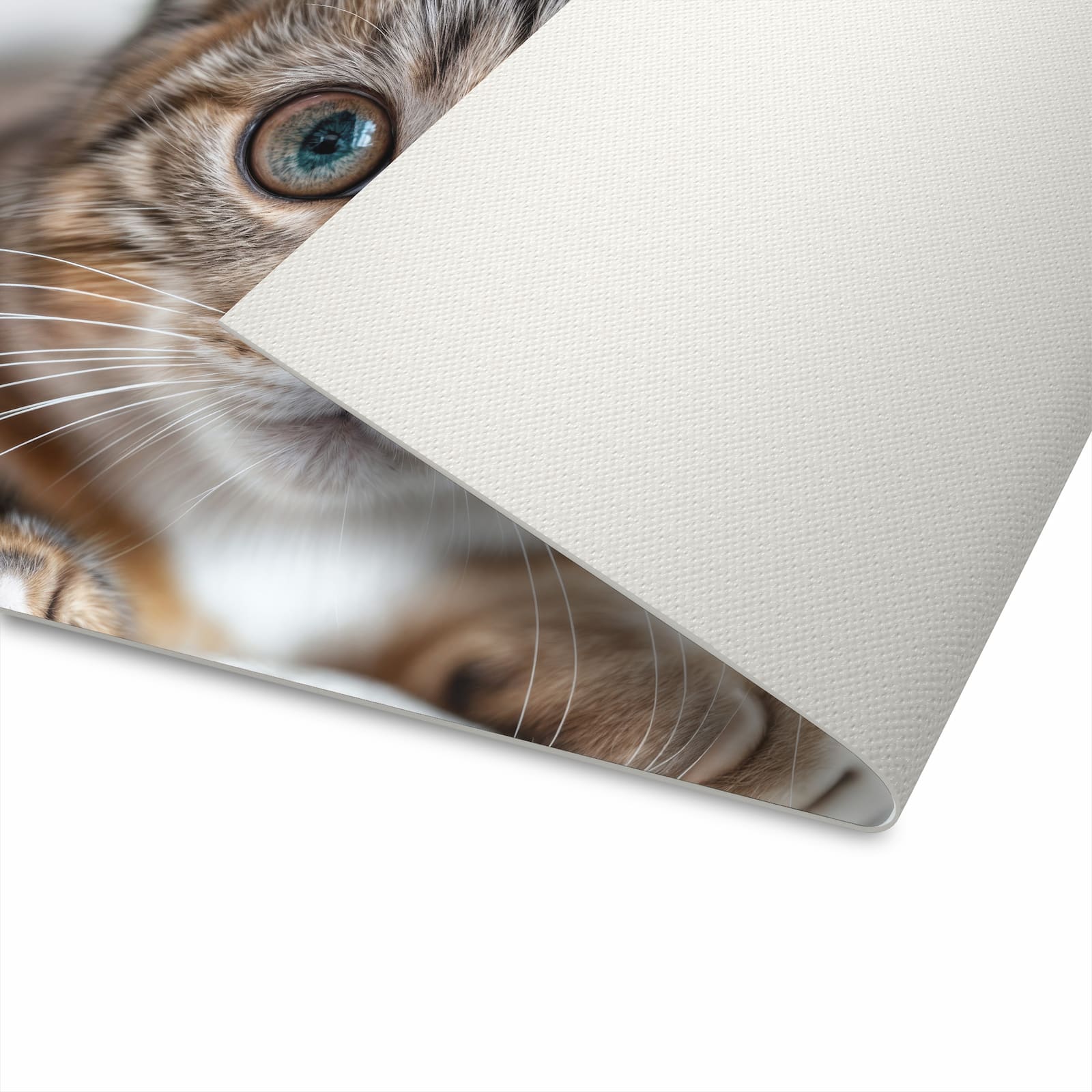 Langlebiger Küchenläufer mit Motiv Süße Kleine Katze in moderner Küche